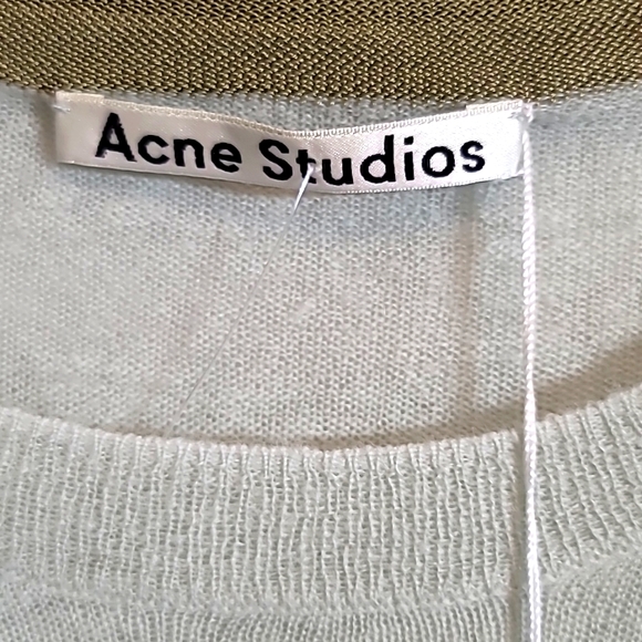 Acne Studios Kaeli Transparent Wool Blend Sweater in Pastel Green - Picture 6 of 9
